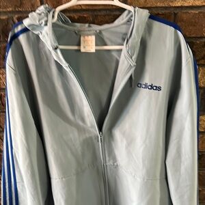 Adidas Light Blue Zip-Up Hoodie